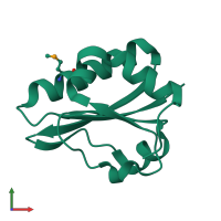 PDB entry 2r48 coloured by chain, front view.
