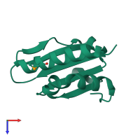 PDB entry 2r48 coloured by chain, top view.