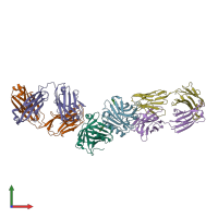 PDB entry 2r56 coloured by chain, front view.