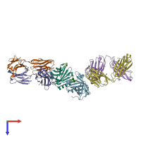PDB entry 2r56 coloured by chain, top view.