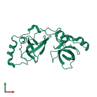 PDB entry 2r57 coloured by chain, front view.