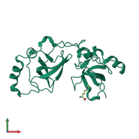 PDB entry 2r58 coloured by chain, front view.