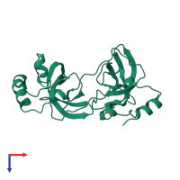 PDB entry 2r58 coloured by chain, top view.