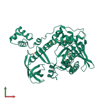 Monomeric assembly 1 of PDB entry 2r7f coloured by chemically distinct molecules, front view.