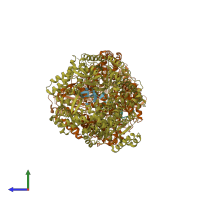 PDB entry 2r7x coloured by chain, side view.