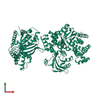 PDB entry 2r82 coloured by chain, front view.