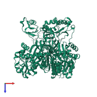 5-formaminoimidazole-4-carboxamide-1-(beta)-D-ribofuranosyl 5'-monophosphate synthetase in PDB entry 2r85, assembly 1, top view.