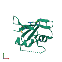 PDB entry 2r8d coloured by chain, front view.
