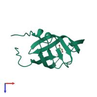 PDB entry 2r8n coloured by chain, top view.