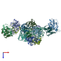 PDB entry 2r8y coloured by chain, top view.