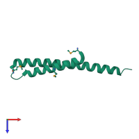 PDB entry 2r9i coloured by chain, top view.