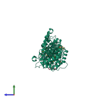 PDB entry 2r9v coloured by chain, side view.
