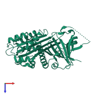 PDB entry 2r9y coloured by chain, top view.