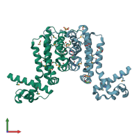 PDB entry 2ras coloured by chain, front view.