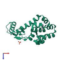 PDB entry 2ray coloured by chain, top view.