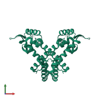 HTH marR-type domain-containing protein in PDB entry 2rdp, assembly 1, front view.
