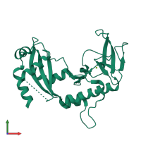 PDB entry 2reu coloured by chain, front view.