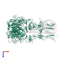 Hemagglutinin HA1 chain in PDB entry 2rft, assembly 1, top view.
