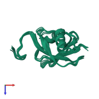 PDB entry 2rgf coloured by chain, ensemble of 10 models, top view.