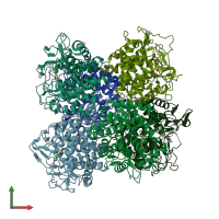 PDB entry 2rgk coloured by chain, front view.