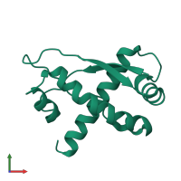 Monomeric assembly 1 of PDB entry 2rh3 coloured by chemically distinct molecules, front view.