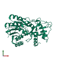 PDB entry 2rh8 coloured by chain, front view.