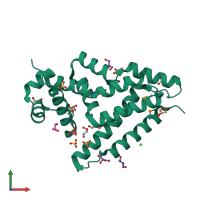 PDB entry 2rha coloured by chain, front view.