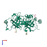 PDB entry 2rhy coloured by chain, top view.