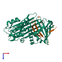 PDB entry 2riv coloured by chain, top view.