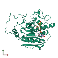 PDB entry 2rj9 coloured by chain, front view.