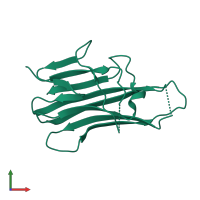 PDB entry 2rjk coloured by chain, front view.