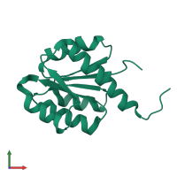 PDB entry 2rjn coloured by chain, front view.