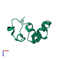 PDB entry 2rjy coloured by chain, top view.