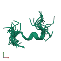PDB entry 2rlj coloured by chain, ensemble of 20 models, front view.