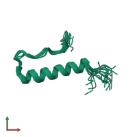 PDB entry 2rlk coloured by chain, ensemble of 20 models, front view.