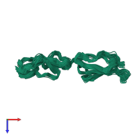 PDB entry 2rlp coloured by chain, ensemble of 30 models, top view.