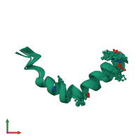 PDB entry 2rmd coloured by chain, ensemble of 20 models, front view.