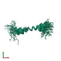 PDB entry 2rme coloured by chain, ensemble of 20 models, front view.