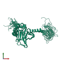 PDB entry 2rmn coloured by chain, ensemble of 21 models, front view.