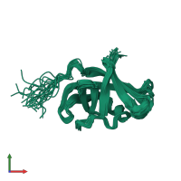 PDB entry 2rn4 coloured by chain, ensemble of 20 models, front view.
