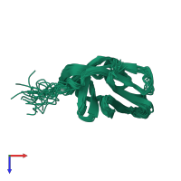 PDB entry 2rn4 coloured by chain, ensemble of 20 models, top view.