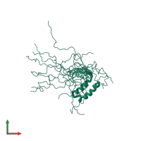 PDB entry 2rn9 coloured by chain, ensemble of 20 models, front view.