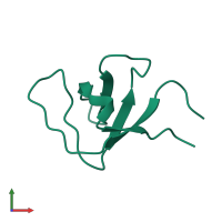 PDB entry 2rna coloured by chain, front view.