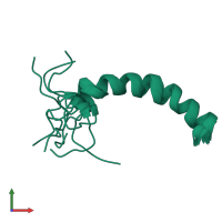 PDB entry 2rnd coloured by chain, ensemble of 10 models, front view.