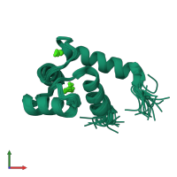 PDB entry 2ro8 coloured by chain, ensemble of 20 models, front view.