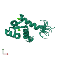 PDB entry 2roa coloured by chain, ensemble of 20 models, front view.