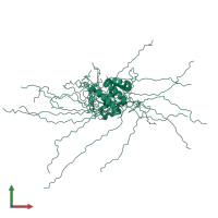 PDB entry 2roh coloured by chain, ensemble of 20 models, front view.