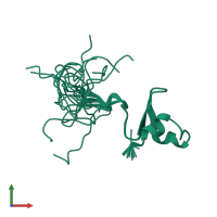 PDB entry 2rpj coloured by chain, ensemble of 20 models, front view.