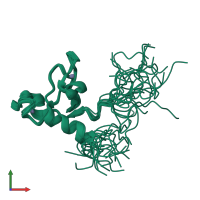 PDB entry 2rpp coloured by chain, ensemble of 20 models, front view.