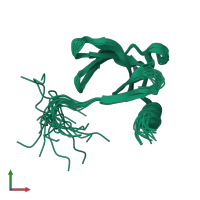 PDB entry 2rpr coloured by chain, ensemble of 20 models, front view.